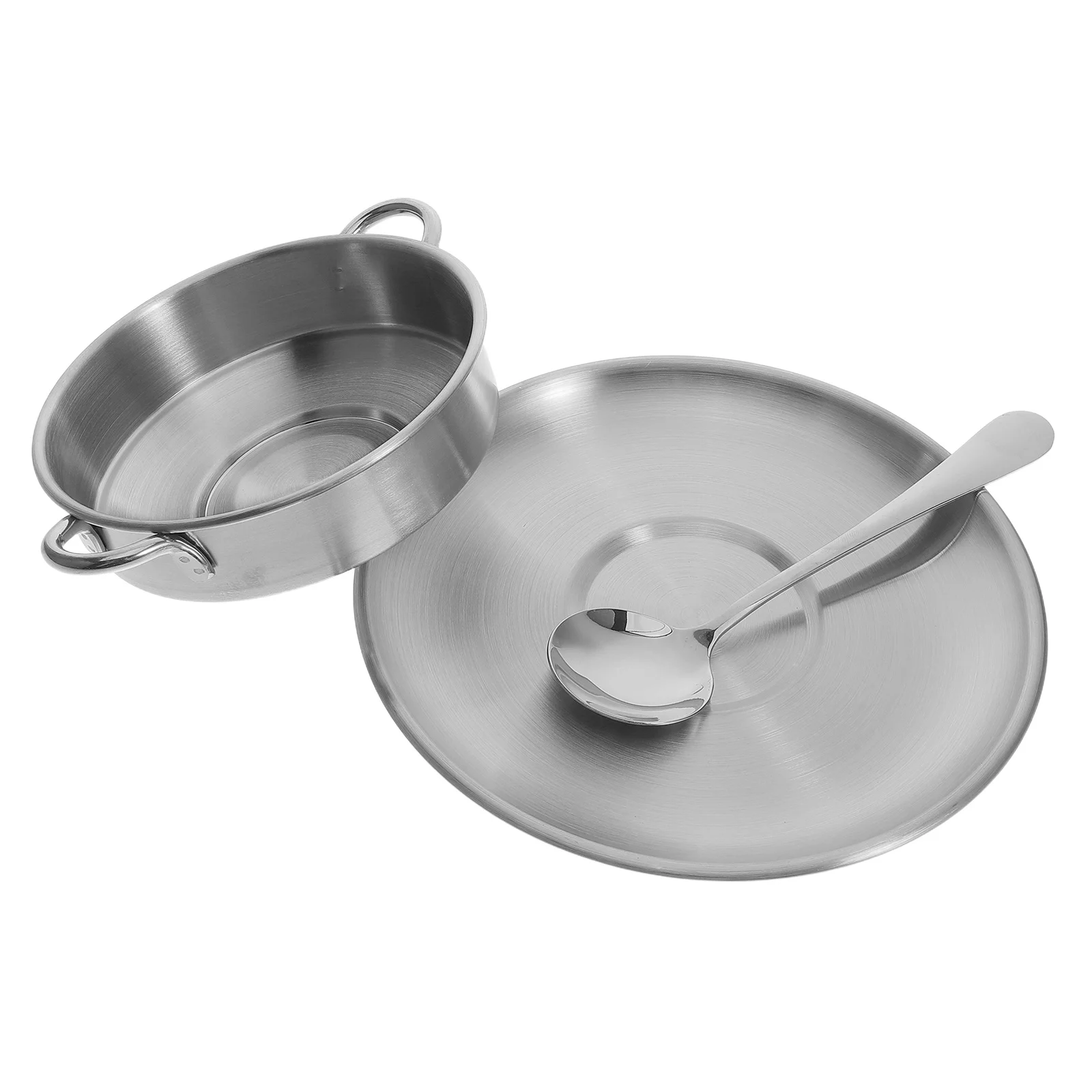 

Dessert Bowl Coffee Mug with Matching Spoon Silver Stainless Steel Ice Cream Bowls