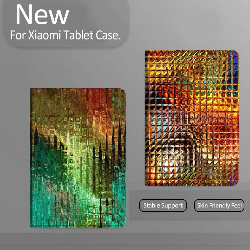 

Colorful Grid Pattern Art Tablet Case For Xiaomi Redmi Mini Pad SE K 2 4 5 6 7 8 2023 2025 11 8.8 11.2 10.1 Pro Gift
