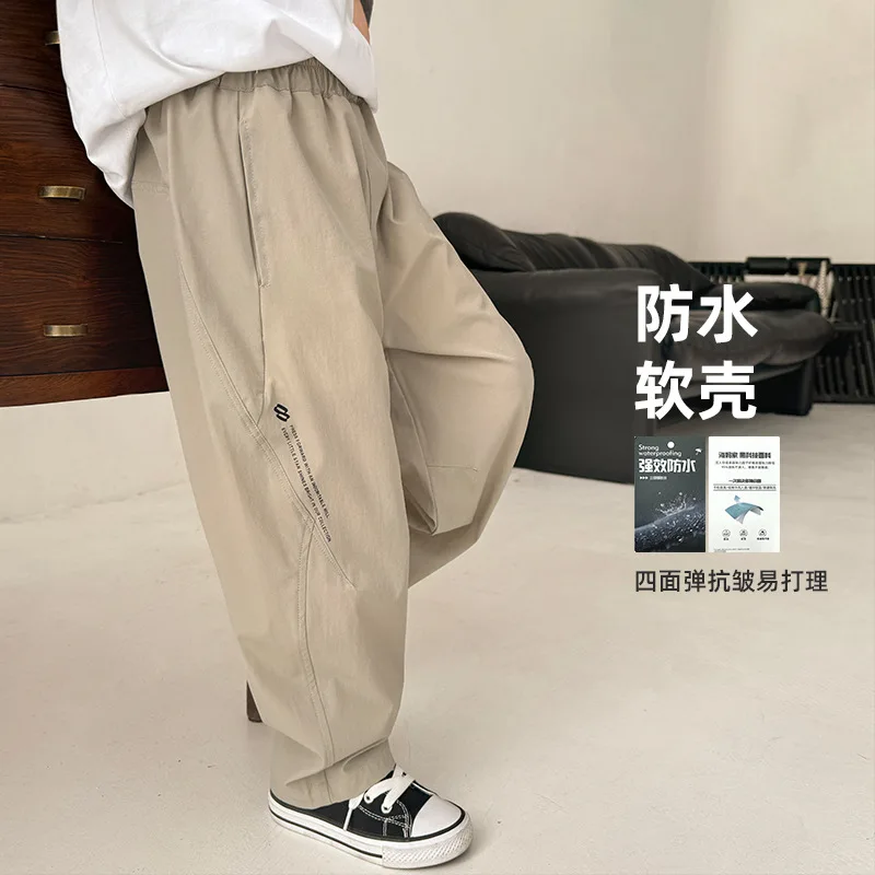 

Children's Soft Shell Casual Pants Trousers 2025 Children's Clothing New Tooling Pants Autumn Clothing
