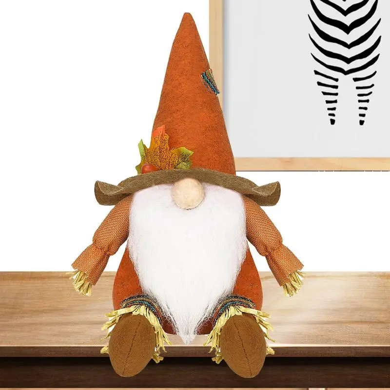 Autumn Gnome Fall Decorations Stuffed Plush Swedish Nisse Harvest Plushie Stuffed Plush Faceless Dwarf Handmade Swedish Tomte