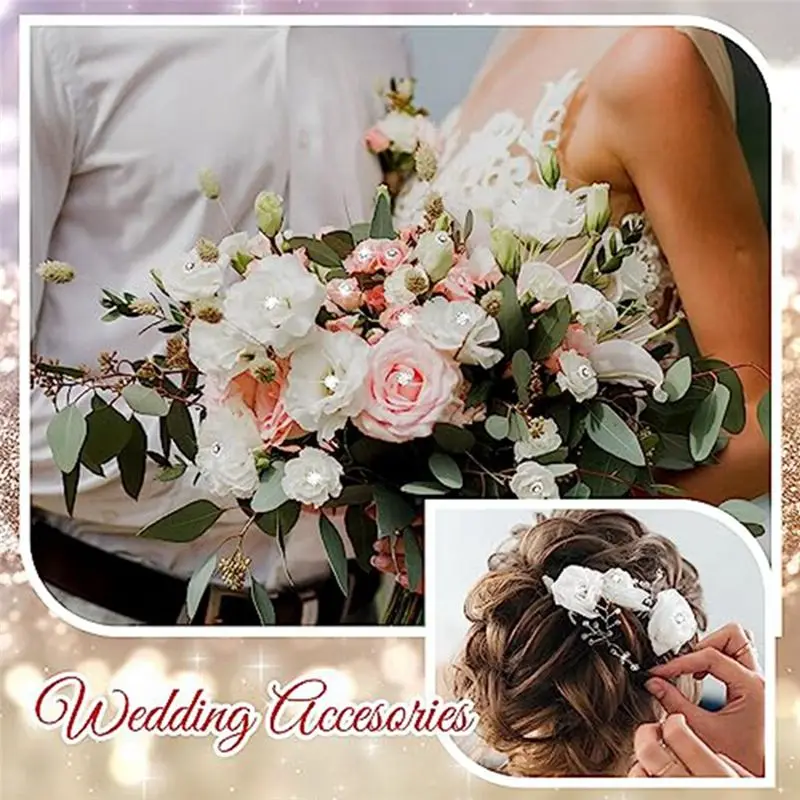 2026 + 1000 Pcs Corsage Boutonniere Pins 1.5 Inch Bouquet Pins Flower Pins Diamond Rhinestones Pins Crystal Head Straight Pins
