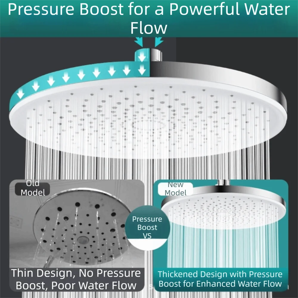 

8 Inch Round Round Shower Head Premium Material Chrome Plated Finish Chrome Plated Shower Head Long Service Life