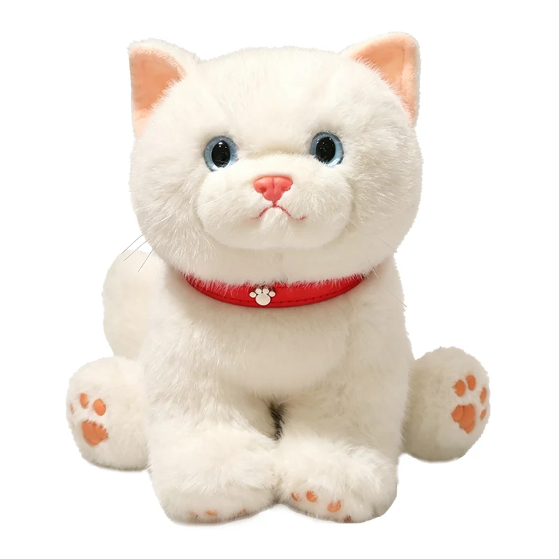 High Quality Cat Stuffed Fluffy Declicate Collar Kitten Plush Hugabble Pillow Zoo Souvenir Party Gifts
