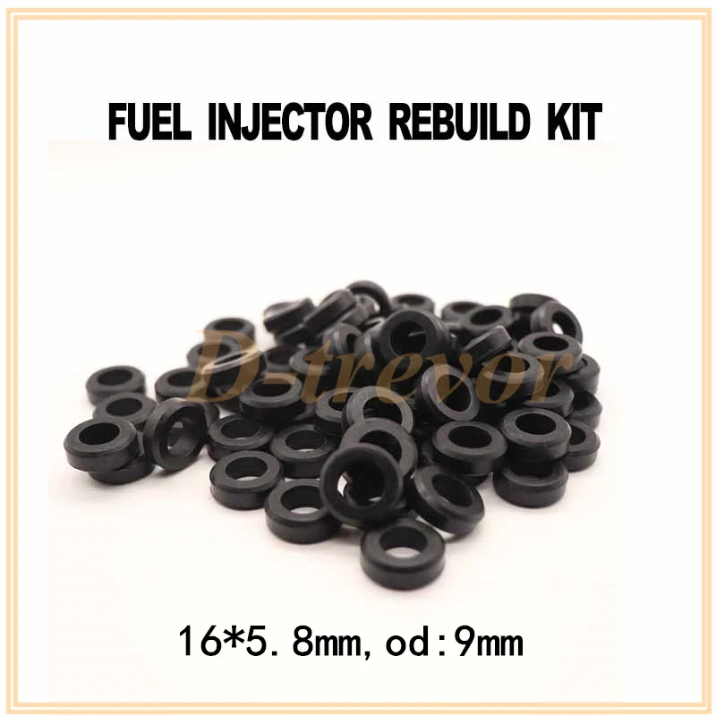 100pieces fuel injector rubber seals for fuel injector repair kits (16*5.8mm,od:9mm)for Toyota Lexus Nissan Honda Mazda