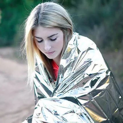 Couverture de secours en plein air, tente de sauvetage, isolation thermique, feuille d'aluminium, camping et équipement de survie au froid