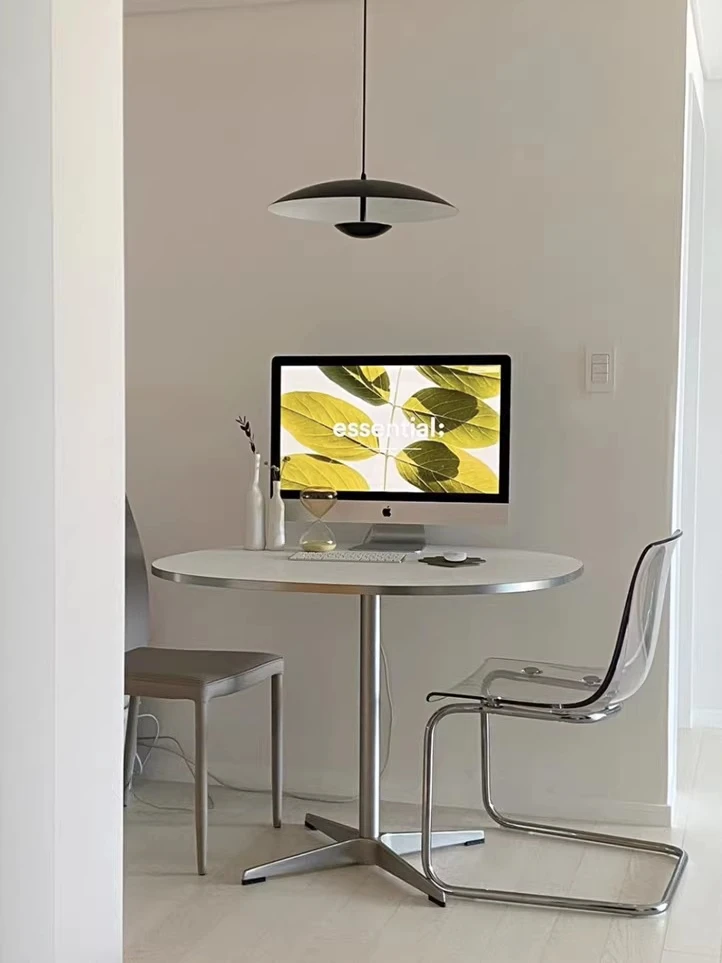 

Medieval Eames Modern Simple Balcony Small Unit Desk Korean Cafe Roundtable Side Dining Table