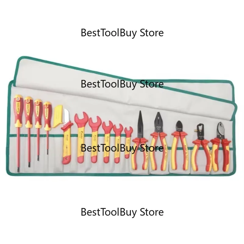 

15 PCS 1000V Insulated Metric Roll Tool Kit for Refrigeration and Air Conditioning Systems Maintenance and Servicing