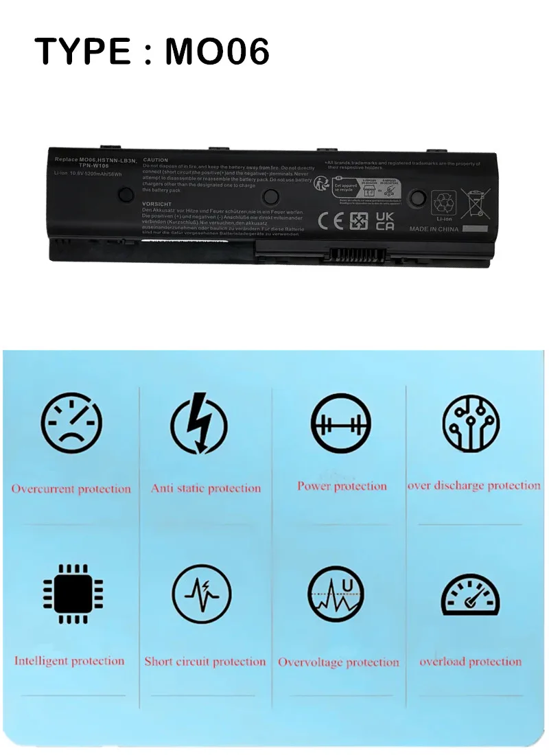 MO06 MO09 Laptop Battery For HP Pavilion DV4-5000 DV6-7000 DV7-7000 671731-001 TPN-W106 TPN-W107 TPN-W108 HSTNN-UB3N HSTNN-DB3N