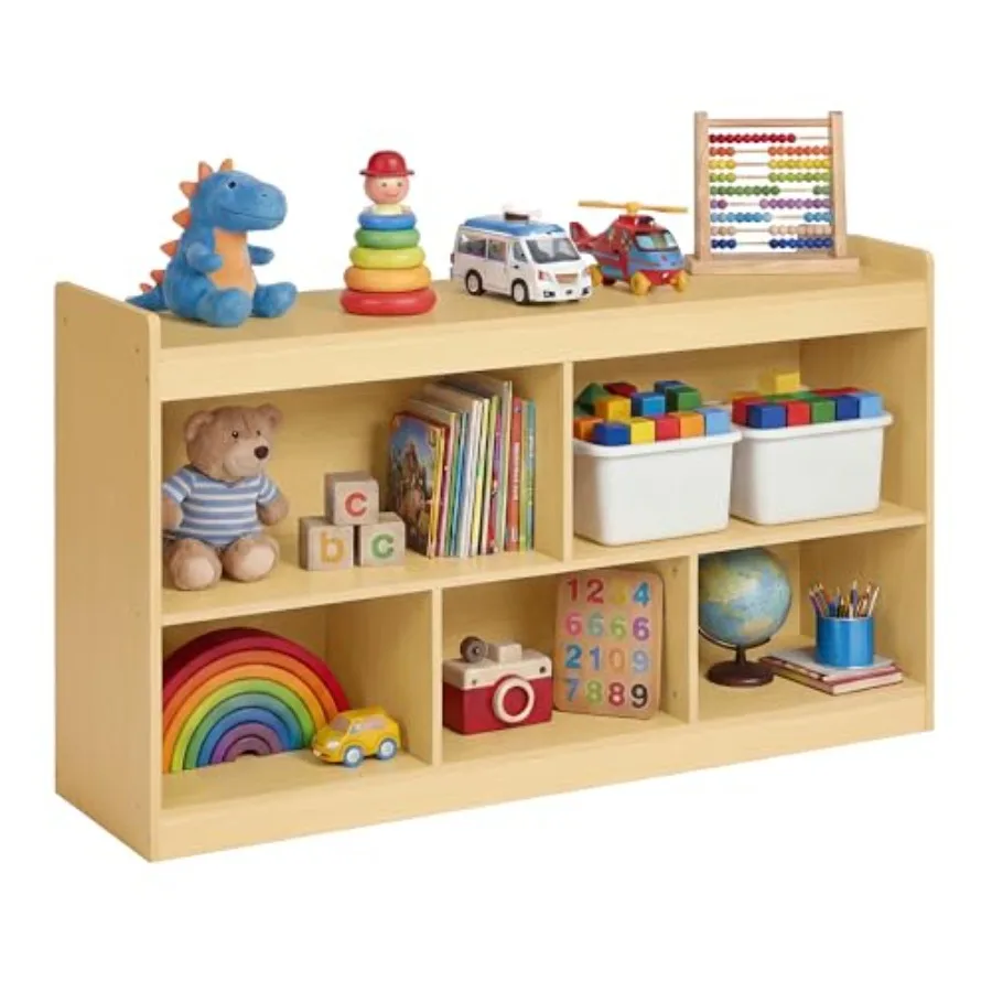 

' Toy Storage Shelf, Montessori Shelf for Toys with 5 Open Compartments, Storage Unit for 's Room Playroom Living Room, 11.8 x