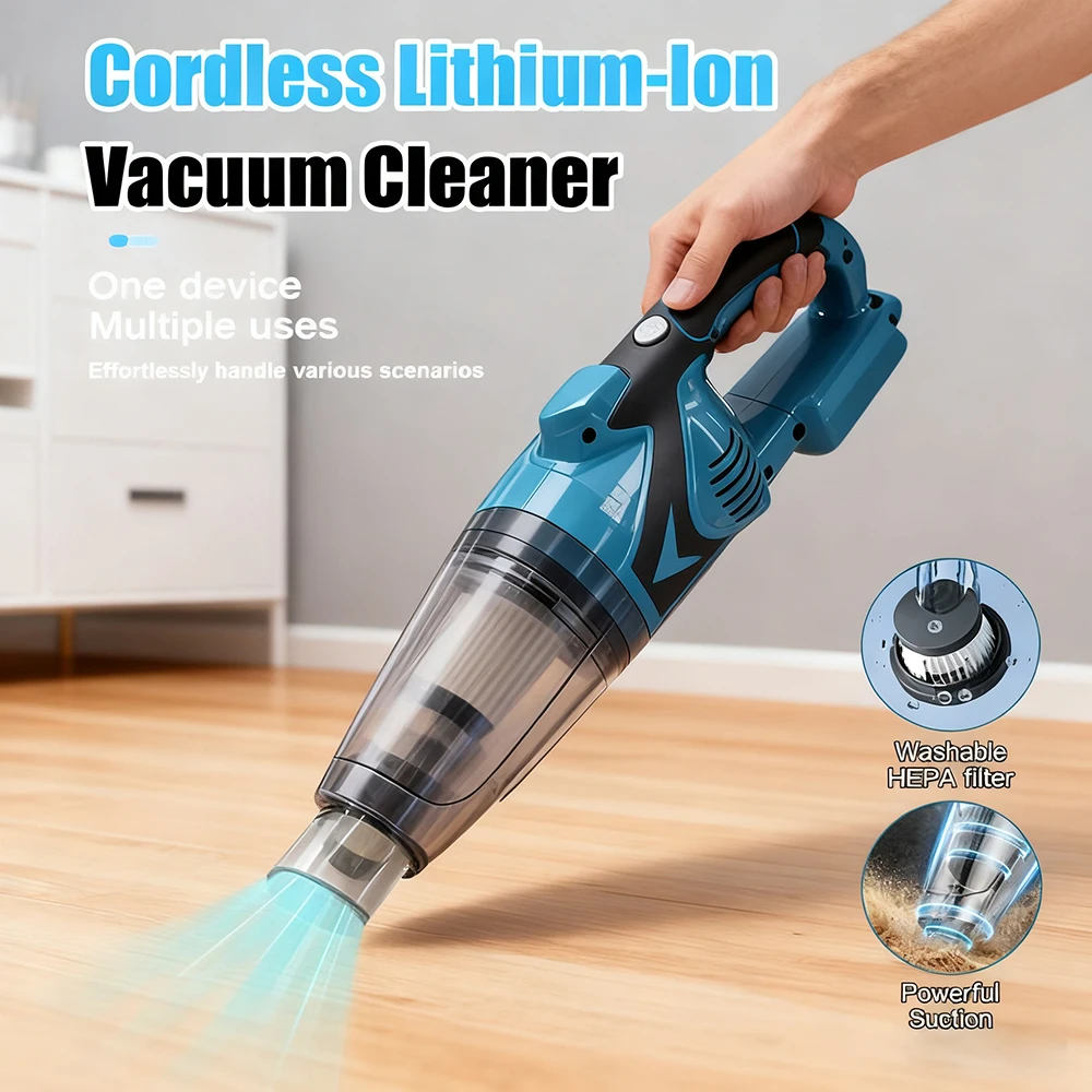 Cordless Vacuum Cleaner Portable Handheld Vacuum Cleaner Multi-function Household Durable Lithium-Ion Cleaning Tool for Makita