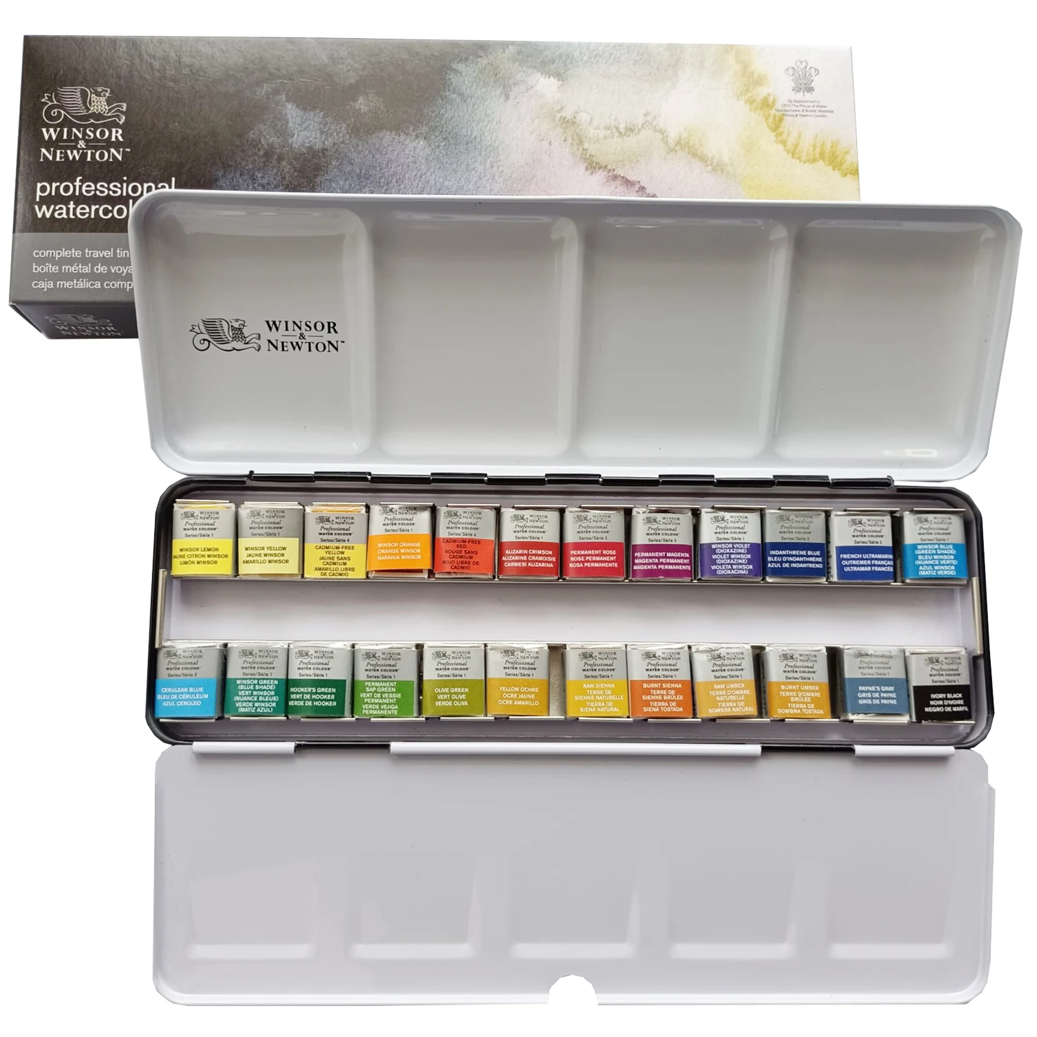 Winsor&Newton professional solid WaterColor Pigment 12/24 colors iron box made in France