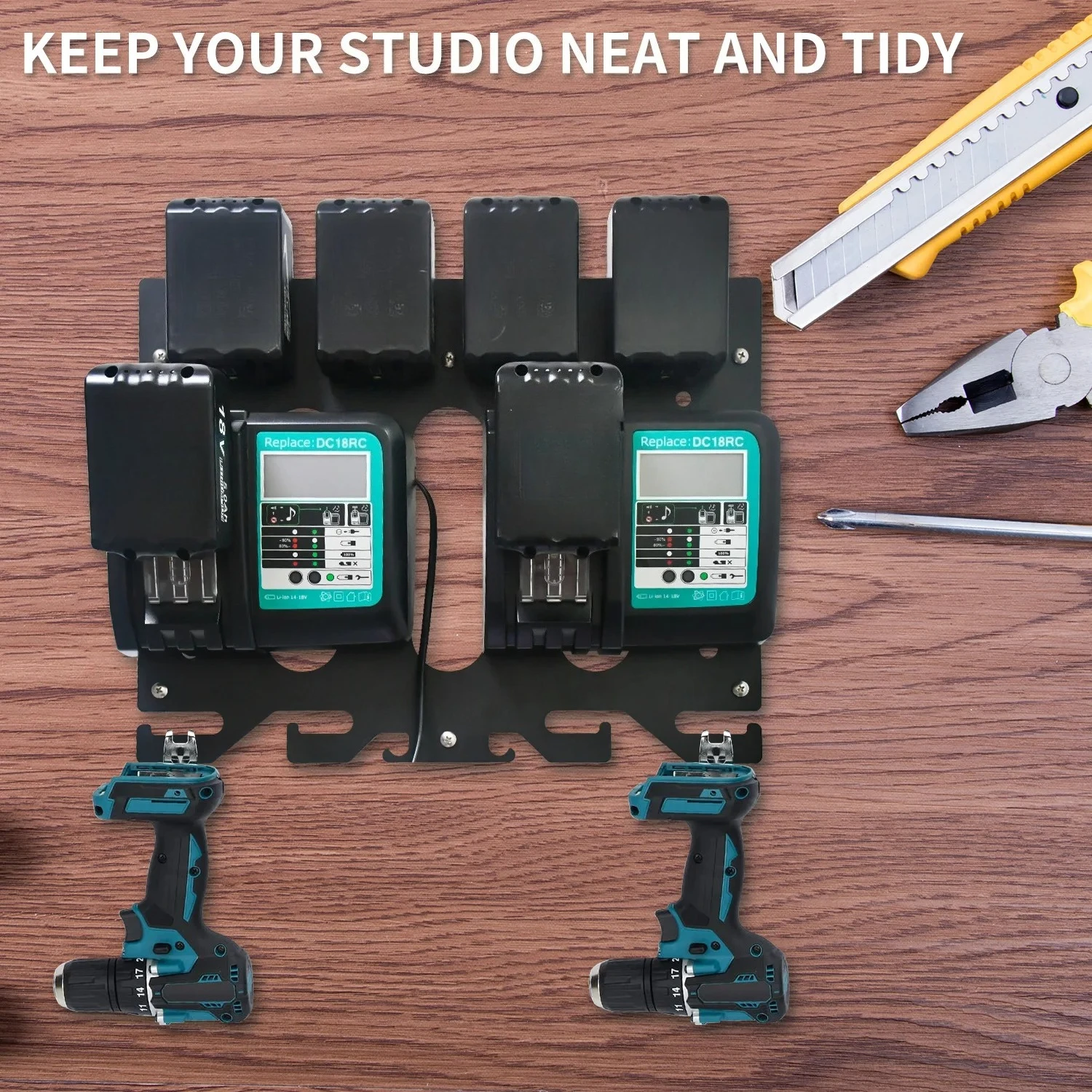 For Makita Power Tools 18V 14.4V Battery Charger Fixed Storage Bracket Electric Drill makitaDC18