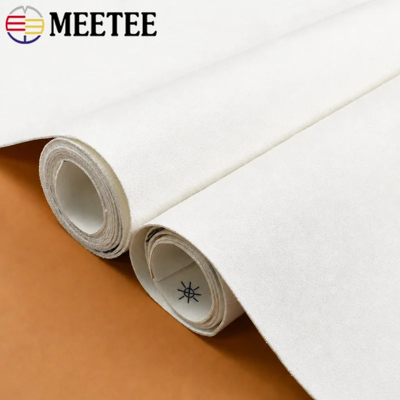 20-100cm White Self Adhesive Suede Fabric Jewelry Box Faux Leather Velvet Cloth Car Interior Modification Fabrics DIY Supplies