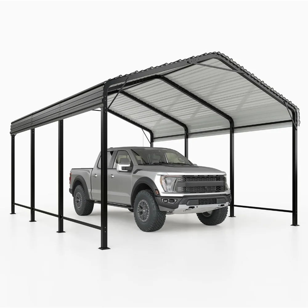 

10x15 Metal Carport Carports with Enhanced Base Heavy Duty Garage Outdoor Galvanized Car Shelter for Boats and Truck, Carport