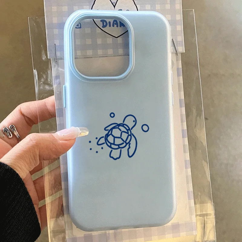 Cute Turtle Minimalist Phone Case for Samsung Galaxy A16 A15 A55 A35 A36 A56 S26 S25 S24 Ultra S23 S21 S22Plus Silicone Cover