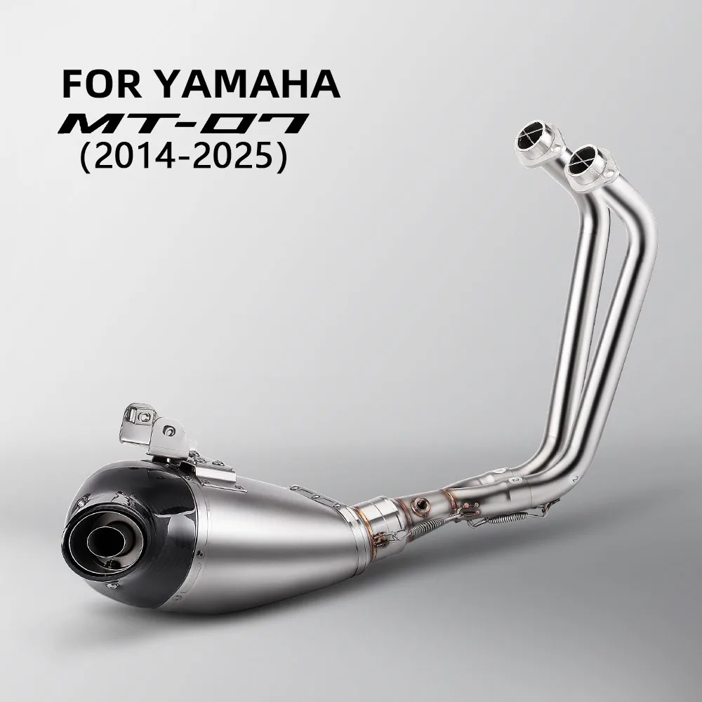 S-Y7R8-HEGEHT/1 For YAMAHA xsr07 MT07 FZ07 2014-2025 Exhaust Full System Motorcycle Escape Slip On Front Pipe Bottom Muffler Kit