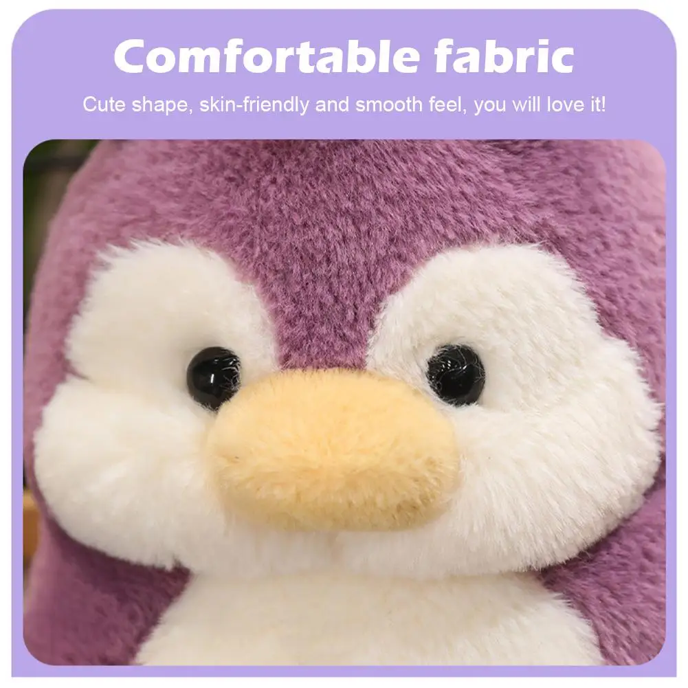 25 cm schattige pinguïn knuffel getransformeerd aubergine pinguïn pop zacht knuffeldier speelgoed cadeau voor meisjes kinderen verjaardag home decor