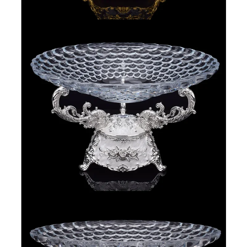 

European Fruit Plate Glass Large Fruit Plate KTV Platter Luxury Home