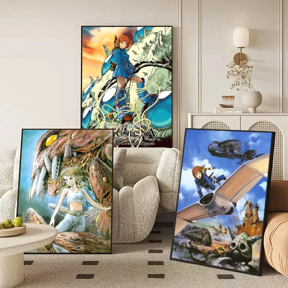 N-nausicaa Of The Valley Of The Wind Poster Self-adhesive Art Waterproof Paper Sticker Coffee House Wall Decor