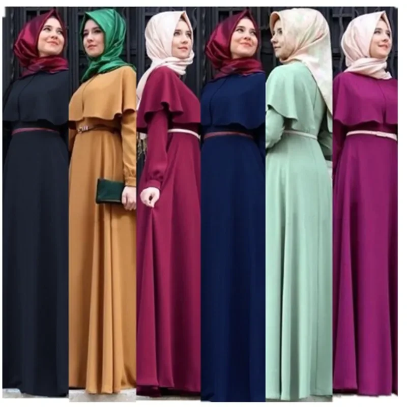 

New Hui Long Dress Cloak plus Size Ethnic Women's Robe Belt long modest dress robes femmes élégantes chic modest outfits