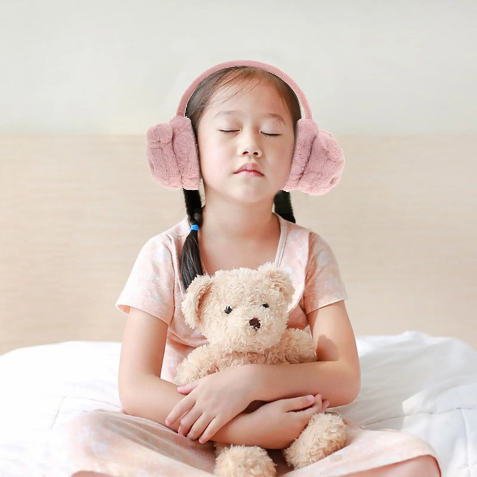 

1 шт., детские зимние наушники с ушками панды, теплые наушники с мультяшным дизайном, защита от холода, мягкие теплые наушники для мальчиков и девочек