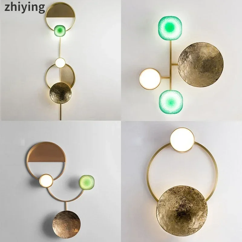 

Modern Glass Wall Lamp Led Nordic Minimalist Lighting Living Bedroom Background Golden Sconces Bedside Decoration Lights Fixture
