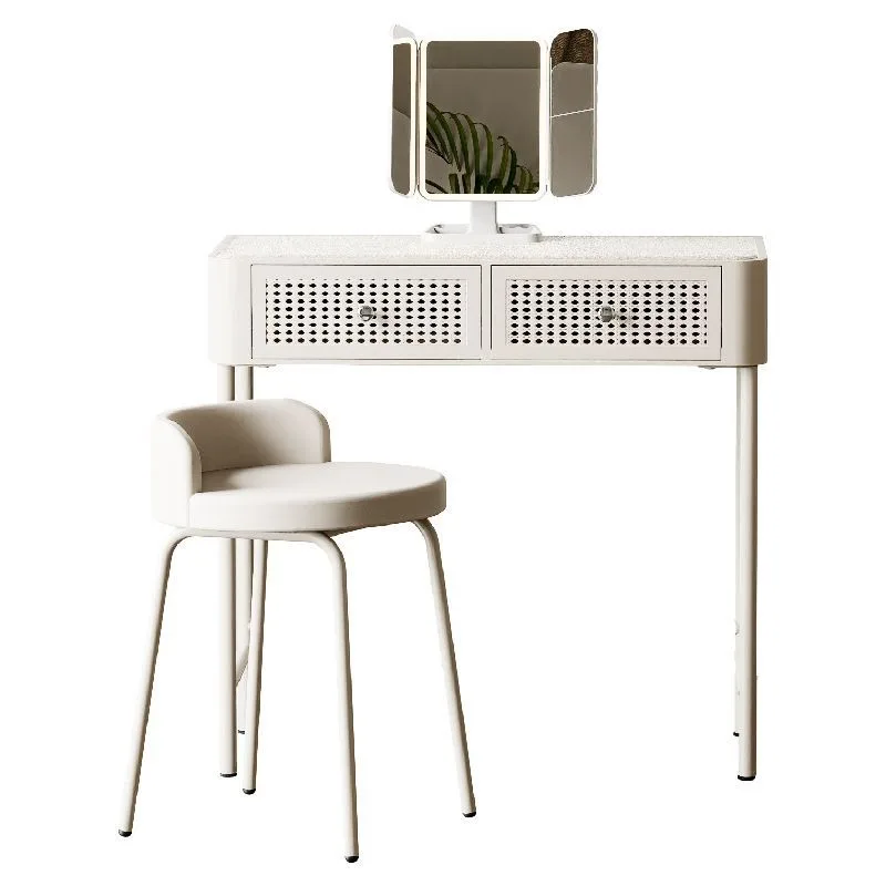 Steel dresser, formaldehyde-free simple metal bedside table, cream wind wrought iron makeup table, bedroom small apartment