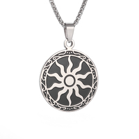 Greek Mythology Sun God Pendant Stainless Steel Apollo Amulet Necklace Men and Women Retro Trendy Jewelry Gift