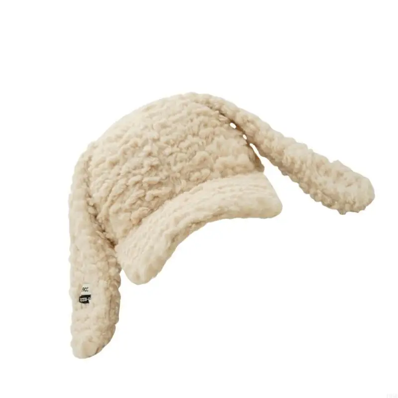 195E موضة آذان أرنب قبعة بيسبول فتاة تأثيري حلي قبعات الشتاء قبعة المراهقين الدافئة أغطية الرأس النشاط في الهواء الطلق قبعة #1