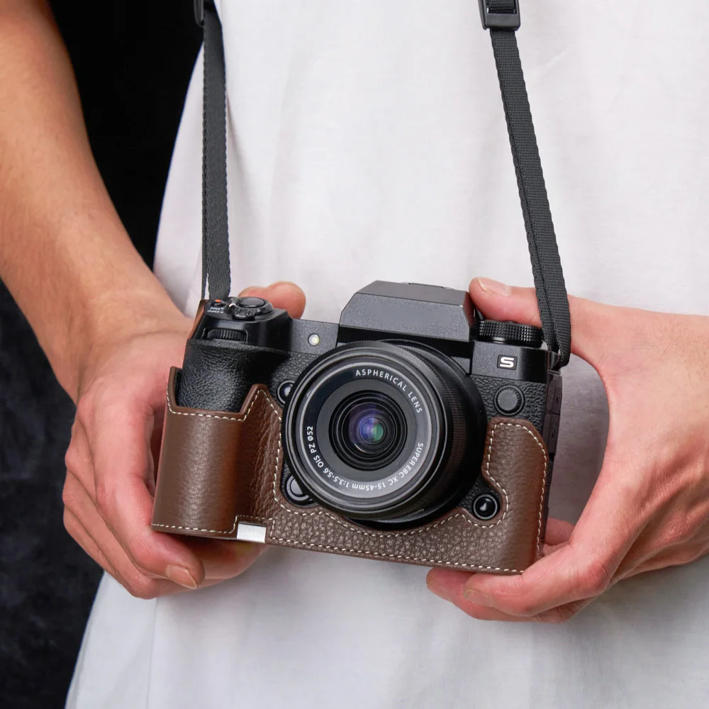 

Для Fujifilm XH2S X-H2S Чехол с металлическим основанием Защитный чехол из натуральной кожи X-H2S Получехол Винтажная кожаная сумка XH2S Сумка для камеры