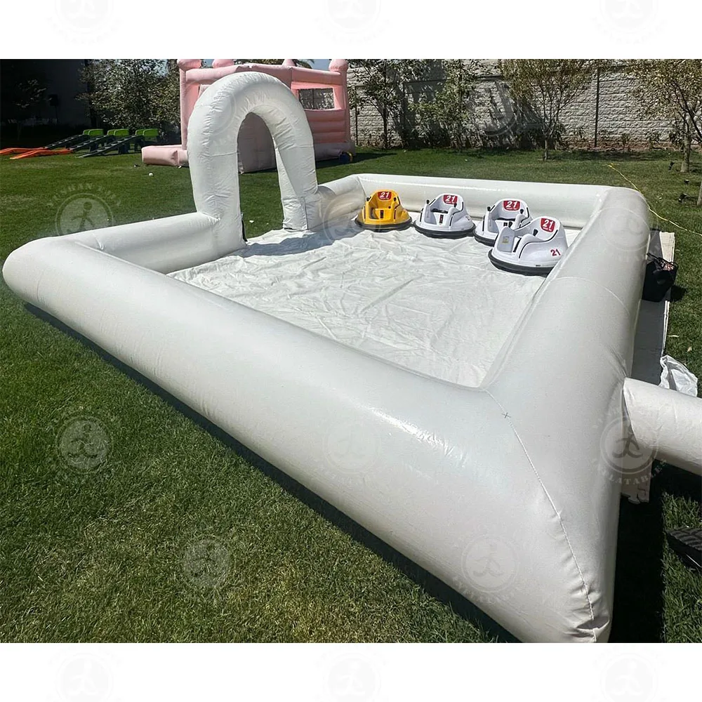 White Inflatable Go Karts Race Track Inflatable Bumper Car Arena with 360 Spin Degree Multi Color Electric Bumper Car
