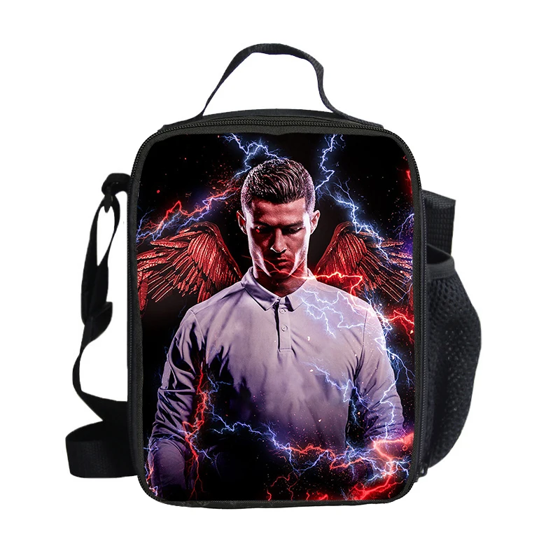 Football Star Insulated Lunch Bags Ronaldo Thermal Bag Lunch Container Leakproof Tote Lunch Box Food CR Storage Bags