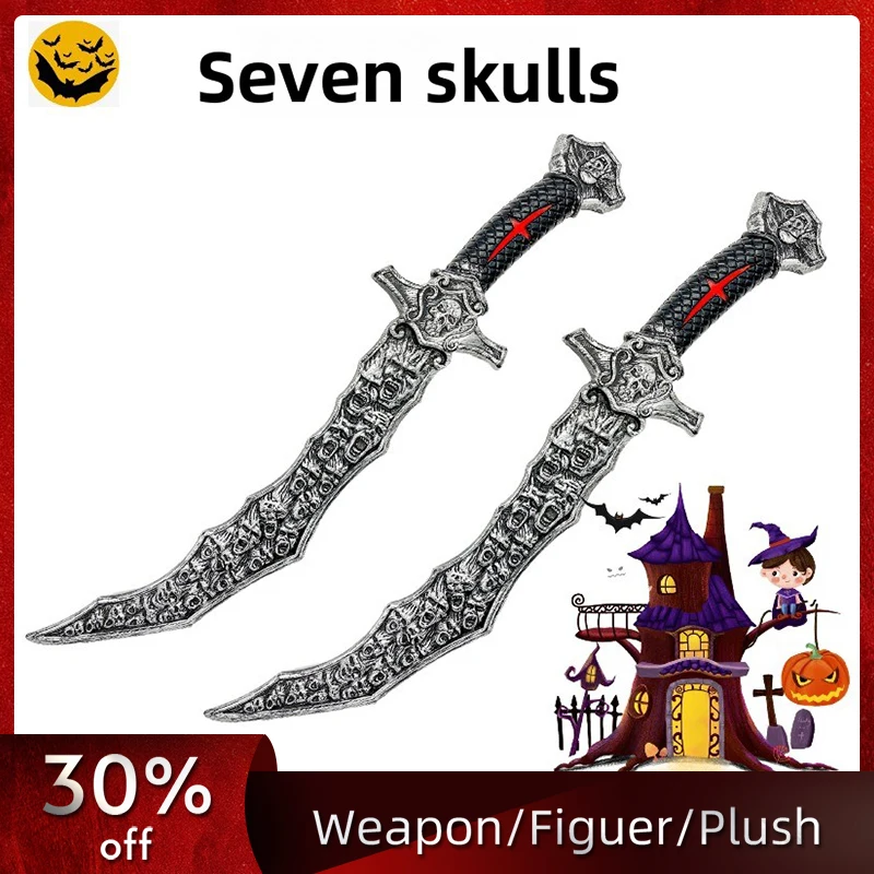 56 cm/22.05in Schedel Speelgoed Mes Assassin Anime Model Rekwisieten Randapparatuur Kunststoffen Halloween Collectible Verjaardag Decoratie Jongens Gift