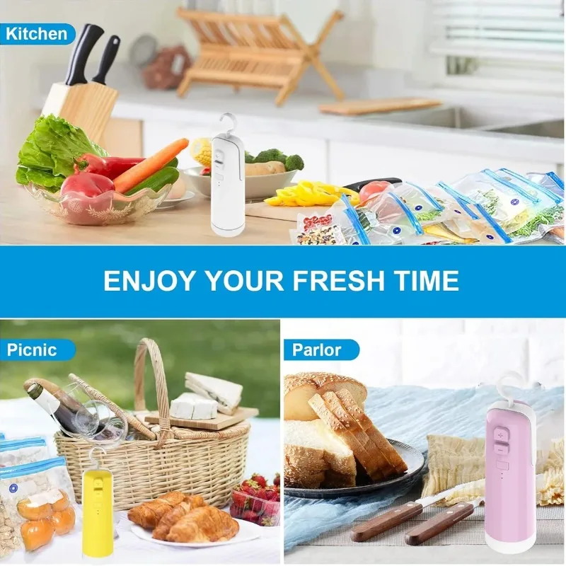 Mini vacuum sealing machine, magic sealing film packaging machine, heat sealing machine, handheld food container