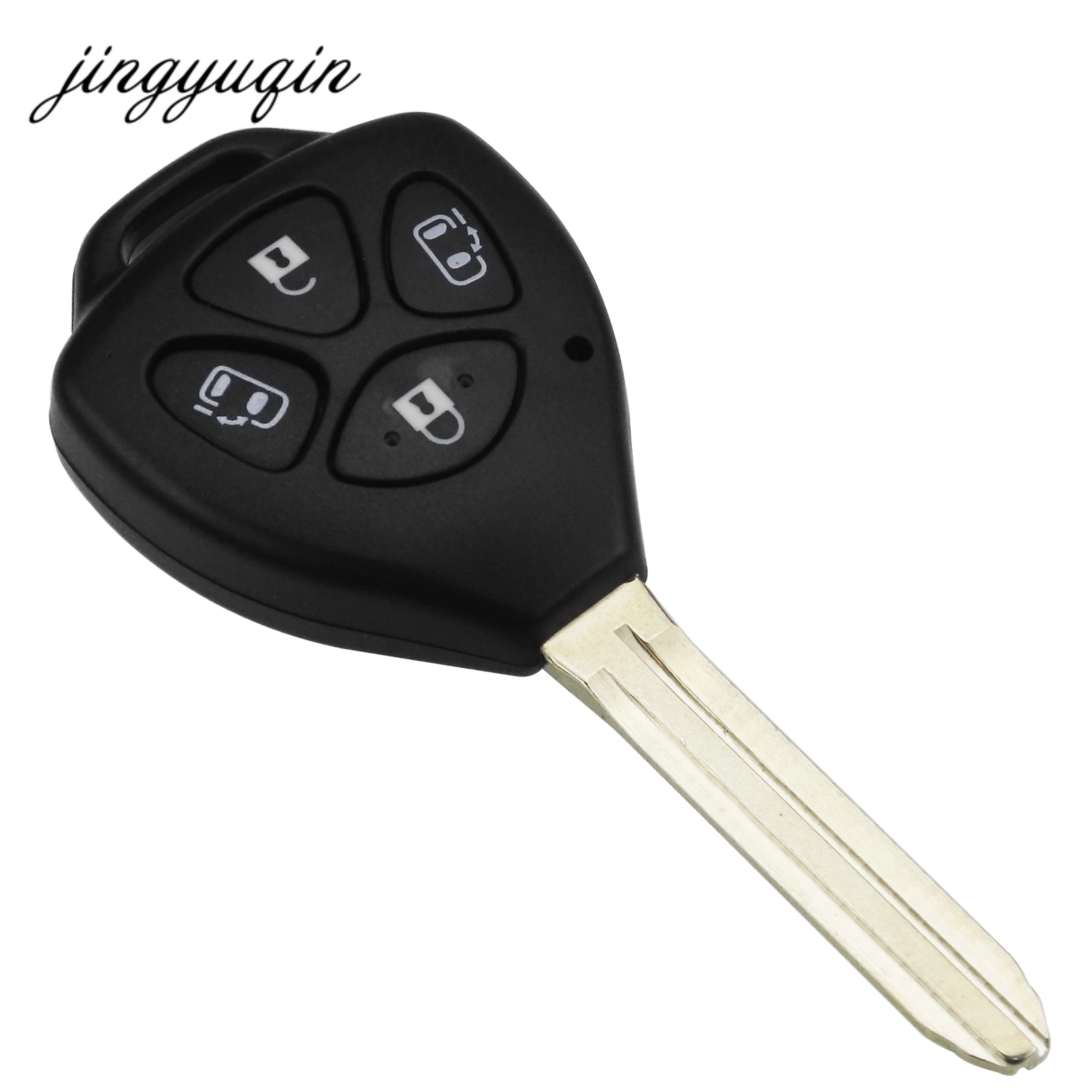 jingyuqin Remote Blank Key Shell fit for Toyota Corolla Alphard Camry TOY43 3/4 Buttons Fob Case