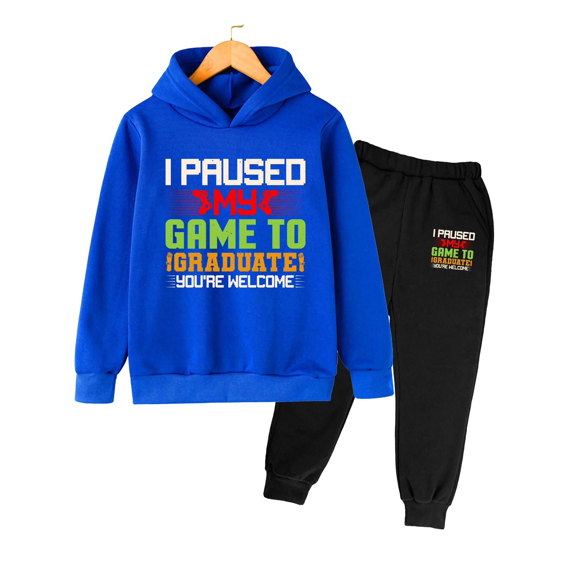Kids Graduation Gaming Hoodie & Pants Set, 
