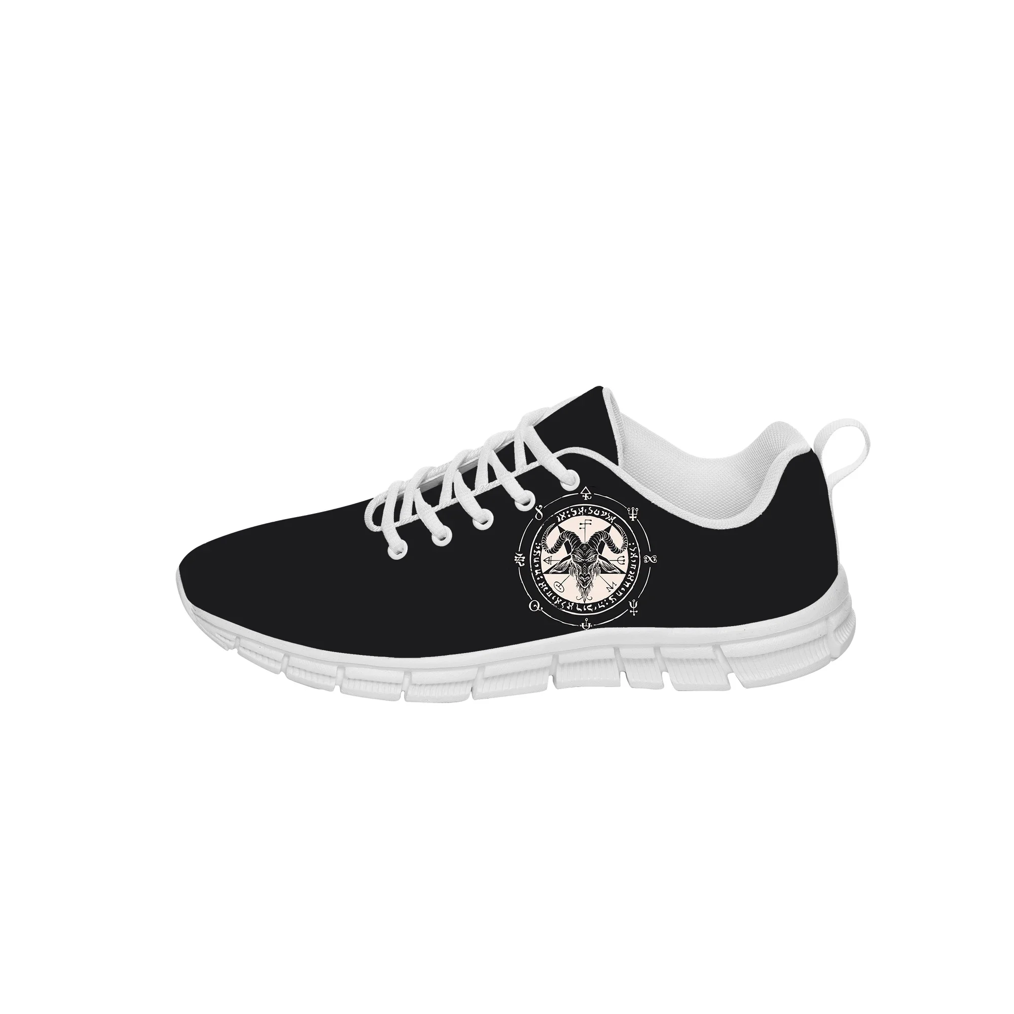 Zapatos deportivos de dibujos animados Baphomet para hombres y mujeres, zapatillas de deporte para adolescentes, zapatos casuales personalizados de alta calidad para parejas, zapatos blancos para correr