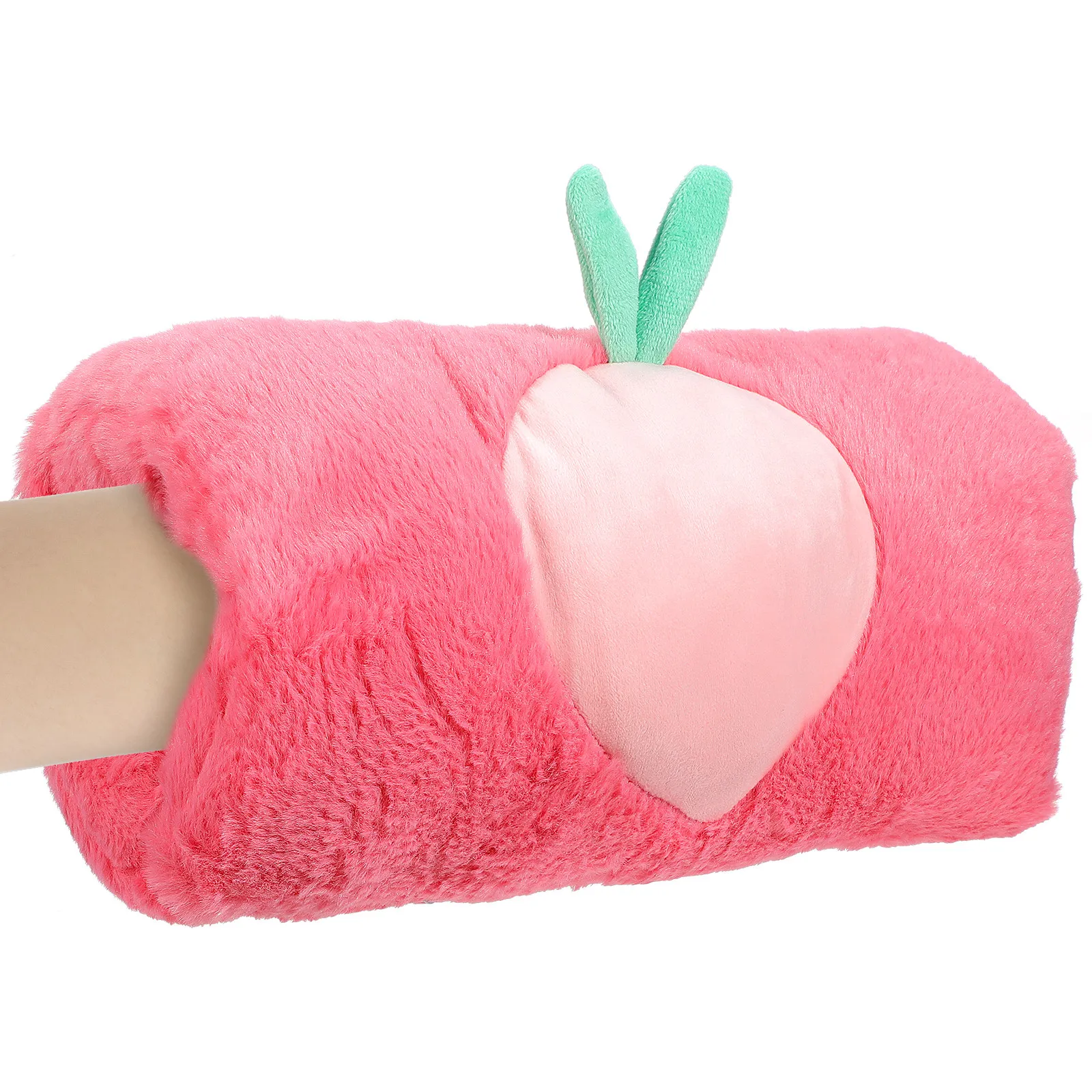 

Мягкая зимняя грелка-подушка для рук с узором «Кролик и персики» для женщин и девочек, для декора стола, дивана, спальни, офиса