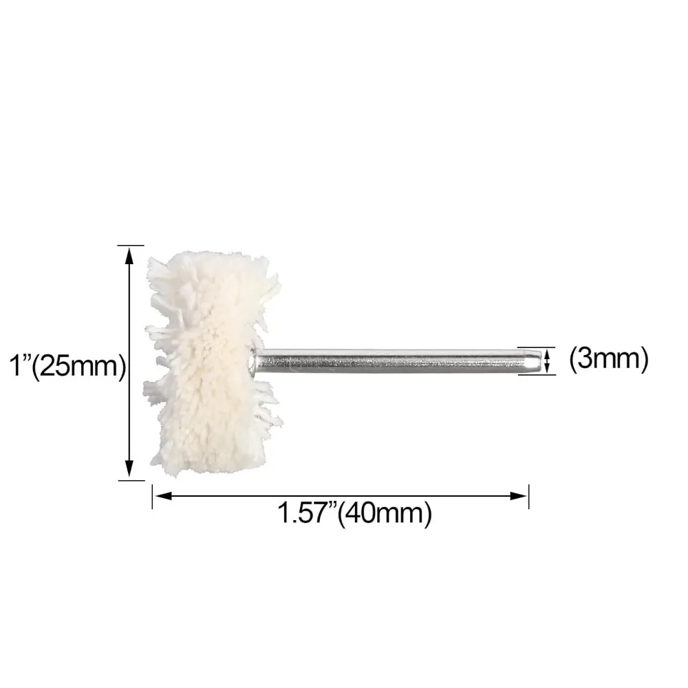 3mm Shank Cotton Thread Polishing Wheel Brush, Rotary Tool Accessory for Gold Silver Jewelry Watch Metal Fine Mirror Polishing