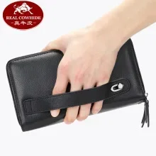 Vintage men's genuine leather wallet, high-quality, coin wallet, card holder, fashionable walletAnti theft brush