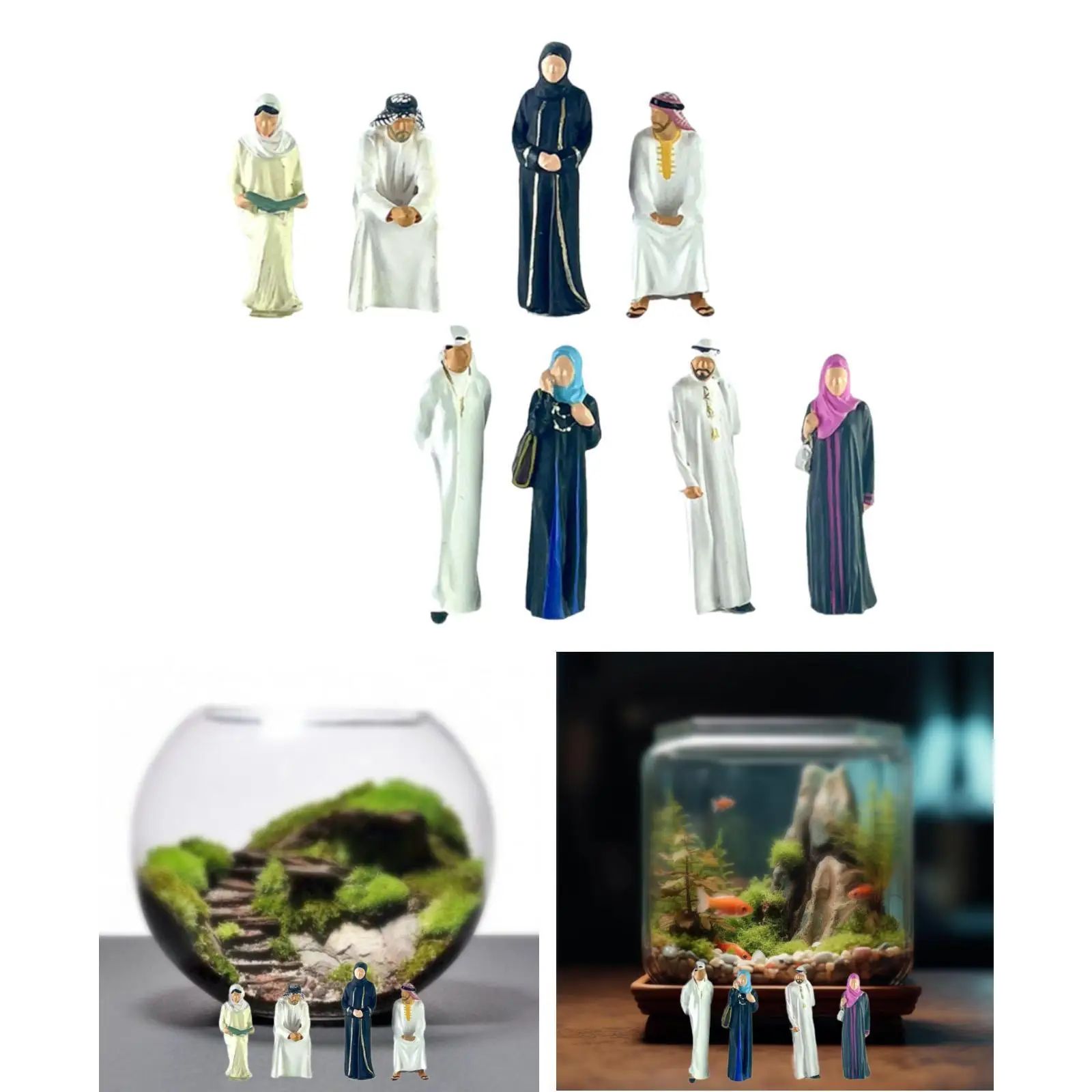 4 stuks 1:64 mensen figuren miniatuur lay-out voor poppenhuis decoratie desktop ornament architectuur model miniatuur scène