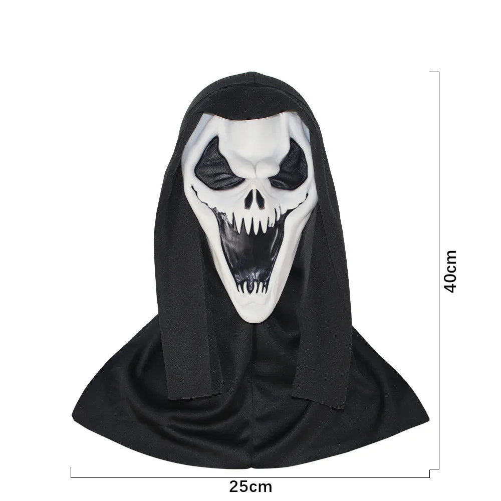Halloween-Maske aus Latex, Gruselige Totenkopf-Masken, Kostüm-Accessoire, Horror-Gesichtsmaske, Böser Geist, Dämon für Party-Cosplay-Requisiten – Detail 5