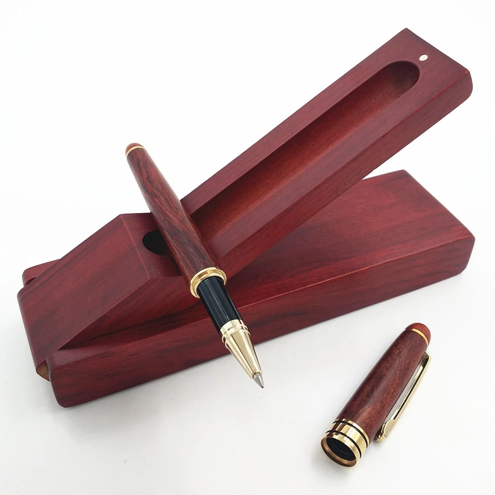 

Flip Pen Wooden Box Pencil Flower Stand for Pens Office Holder Boxes Stationery