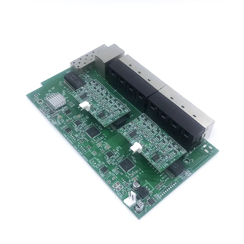 غير المدارة 16 ميناء 10/100 متر 12V-52V16 100 متر ميناء مع 2 1000 متر NVR/UPLINK and1 SFP 1000 متر وحدة الصناعية PCBA المجلس