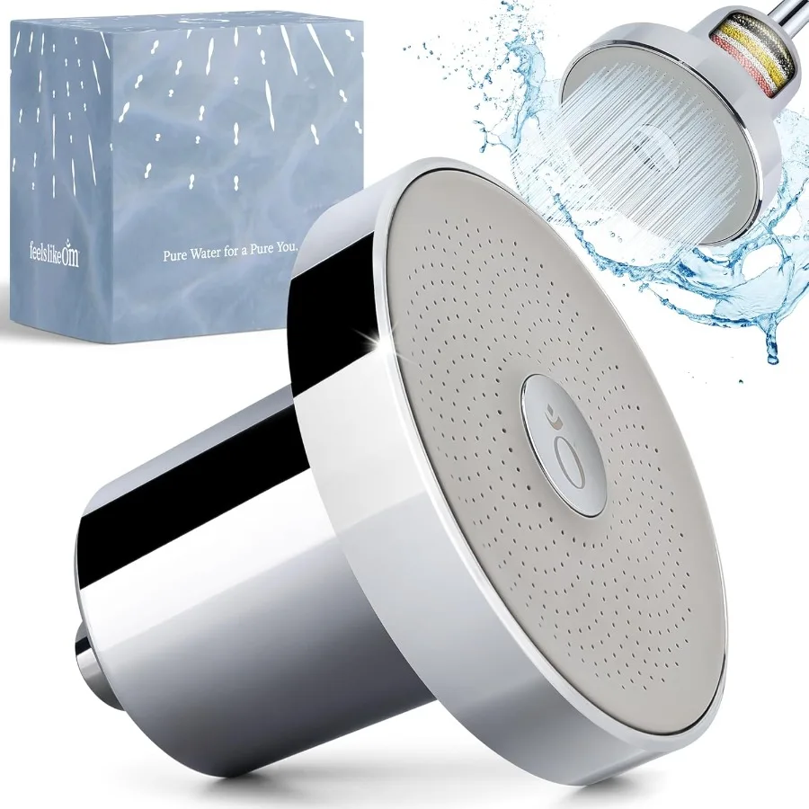 

Filtered Shower Head with Water Softener - High Pressure Shower Head Filter for Hard Water - Shower Filter removes Toxic Chemic