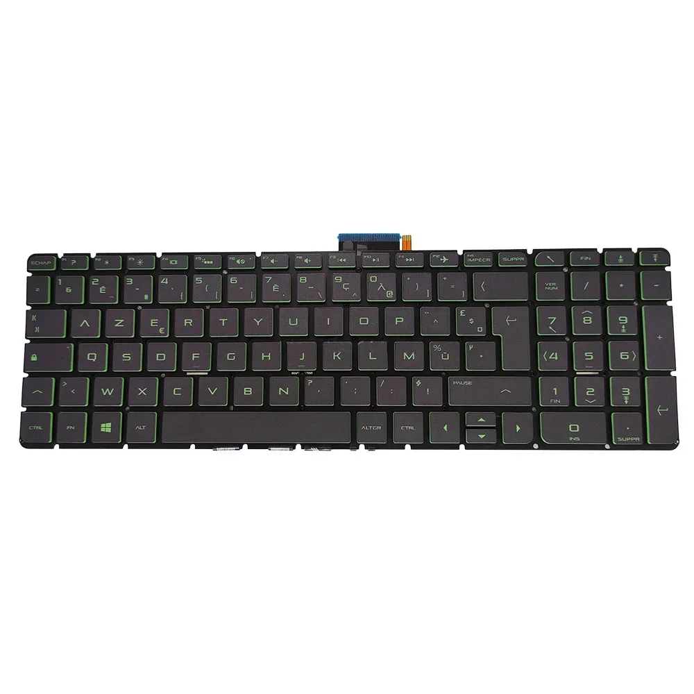 For HP Pavilion 15 AB000 AB012TU NC8BQ 60F NSK CWGBQ French FR green keys backlit clavier keyboard