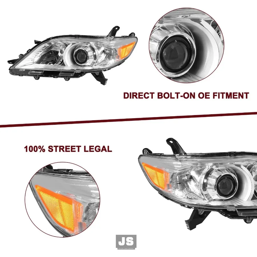 مجموعة مصابيح الهالوجين W O LED DRL مصممة لسيينا 20112020 مع مبيت من الكروم وعاكس كهرماني مثالي للتعزيز #4