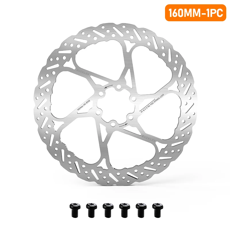 BUCKLOS Fahrrad-Bremsscheiben 140mm 160mm 180mm 203mm Ultraleichte Edelstahl-Bremsscheiben für Rennrad und Mountainbike Hydraulische Bremsscheiben