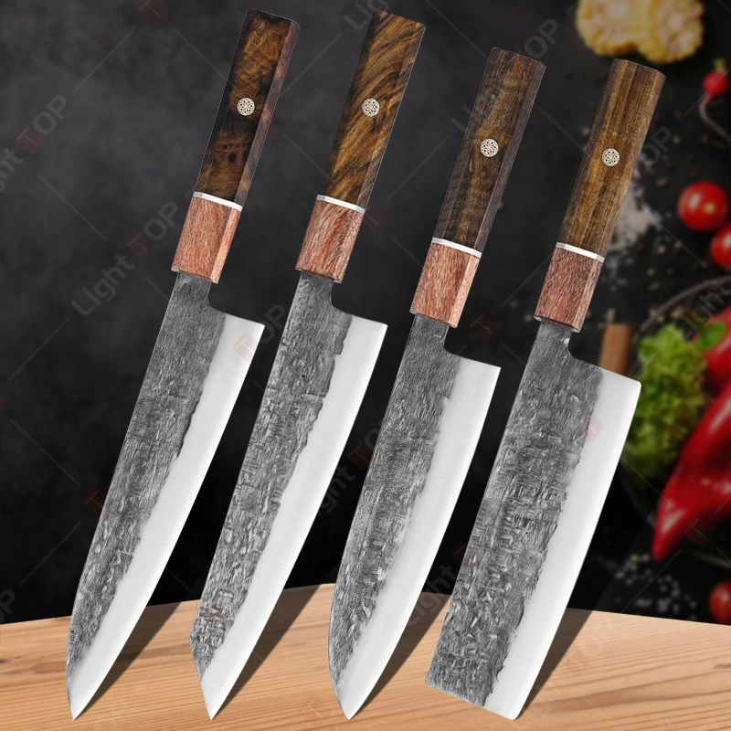 

Specialised Chef knives Multi Kitchen Knives Sharp Meat Cleaver Damascus Butcher's Knife Forged Boning Knife Fruit Fish Slicer