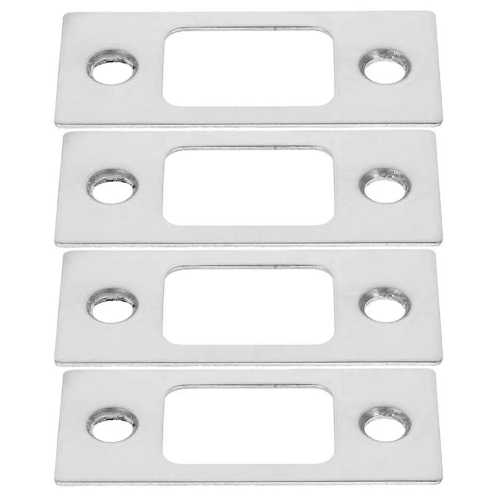 4-teiliges Türöffnerplatten aus Edelstahl, Riegel-Abdeckplatten, Verstärkung, Reparaturset für Außentüren im Innenbereich